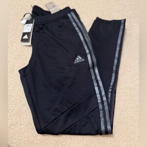 Adidas Black Joggers with Gray Stripes